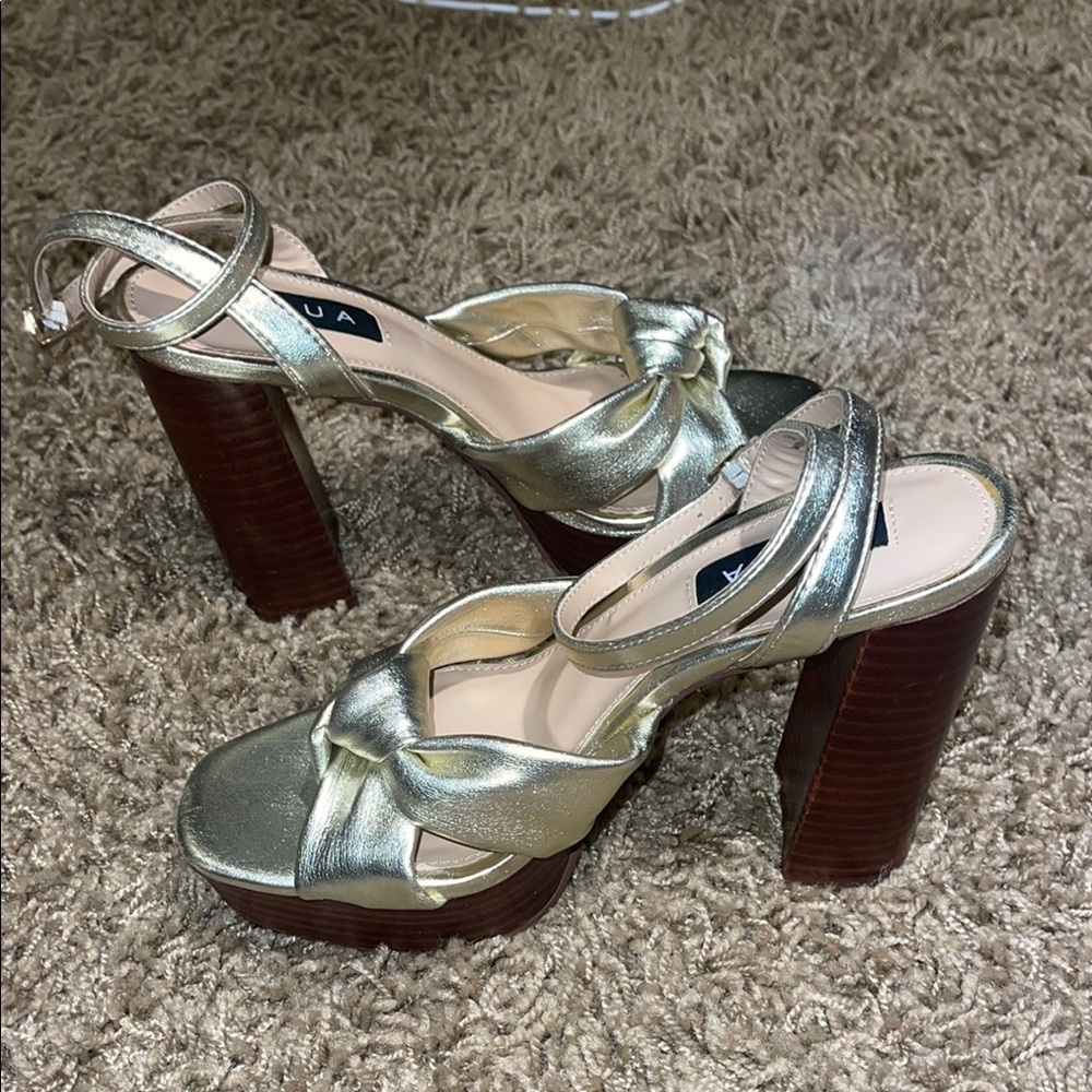 Aqua Gold Heeled Sandals